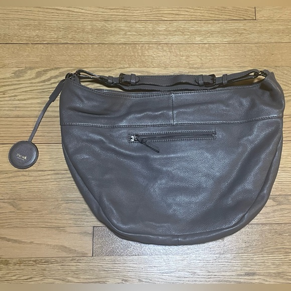 THE SAK COLLECTIVE Gray Soft Leather Braided Woven Shoulder Hobo Bag - Picture 2 of 11